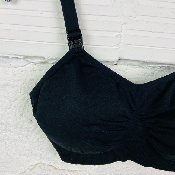 HOFISH black stretch comfy breastfeeding bra size large - Picture 3 of 9